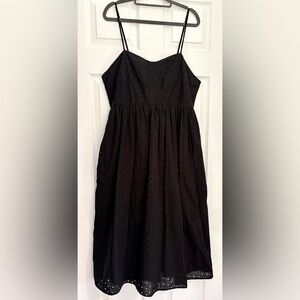 🌼🖤 Black Eyelet Midi Sundress, size L. 🖤🌼